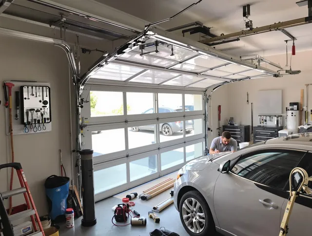 Garage door noise reduction service by Garden City Garage Door Repair in Garden City